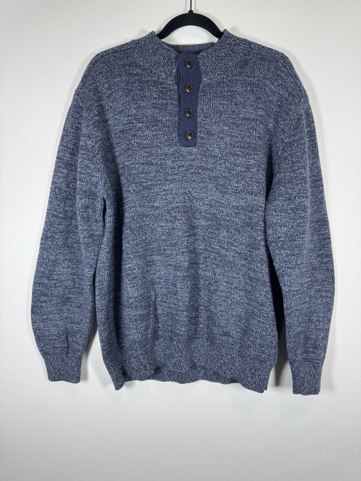 Pendleton 1/4 Button Tight Knit Blue Sweater Men'… - image 1