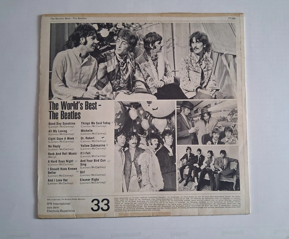 LP - The Beatles  "THE WORLD'S BEST" -  von 1967 - Bild 3 von 3