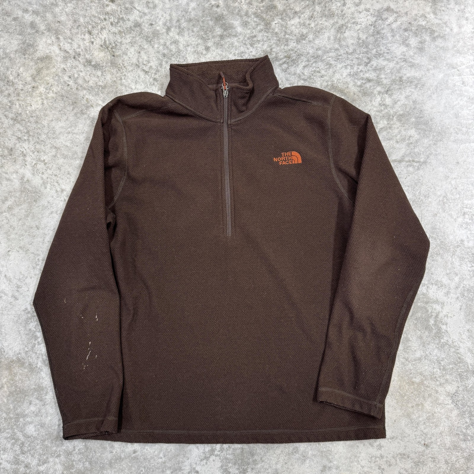 The North Face Fleece Pullover Mens XL Brown 1/4 Zip Sweatshirt Outdoor Hiking