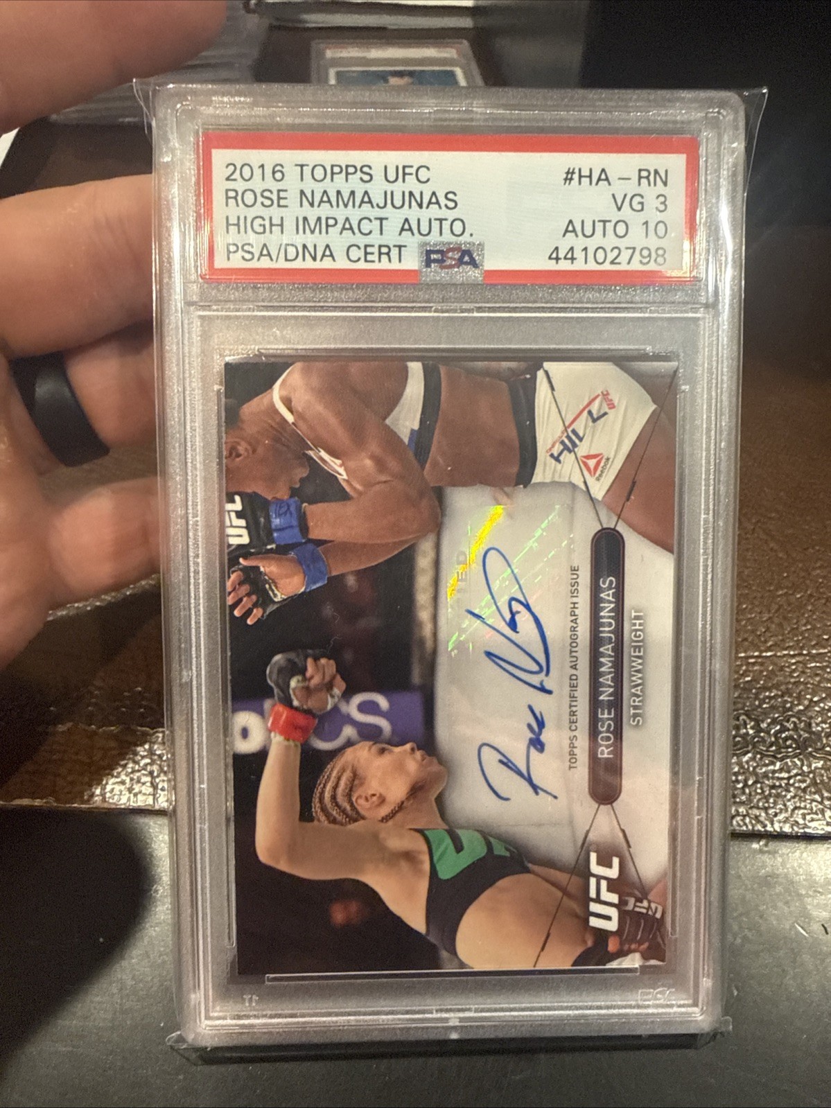 2015 Topps UFC High Impact Exclusive Rose Namajunas PSA 3 Auto 10 view 1