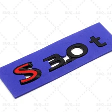 Black Red S 3.0t Emblem For Infiniti Left or Right Side Fender Badge Nameplate