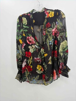 Alice + Olivia Black Size Medium Long Sleeve Blouse