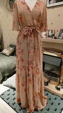 Lily Ivy Maternity Peach Floral Maxi Dress Size 14 Worn Once