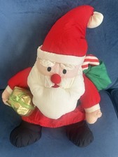 Christmas Puffy Parachute Santa Claus Plush Decor Candy Cane Vintage