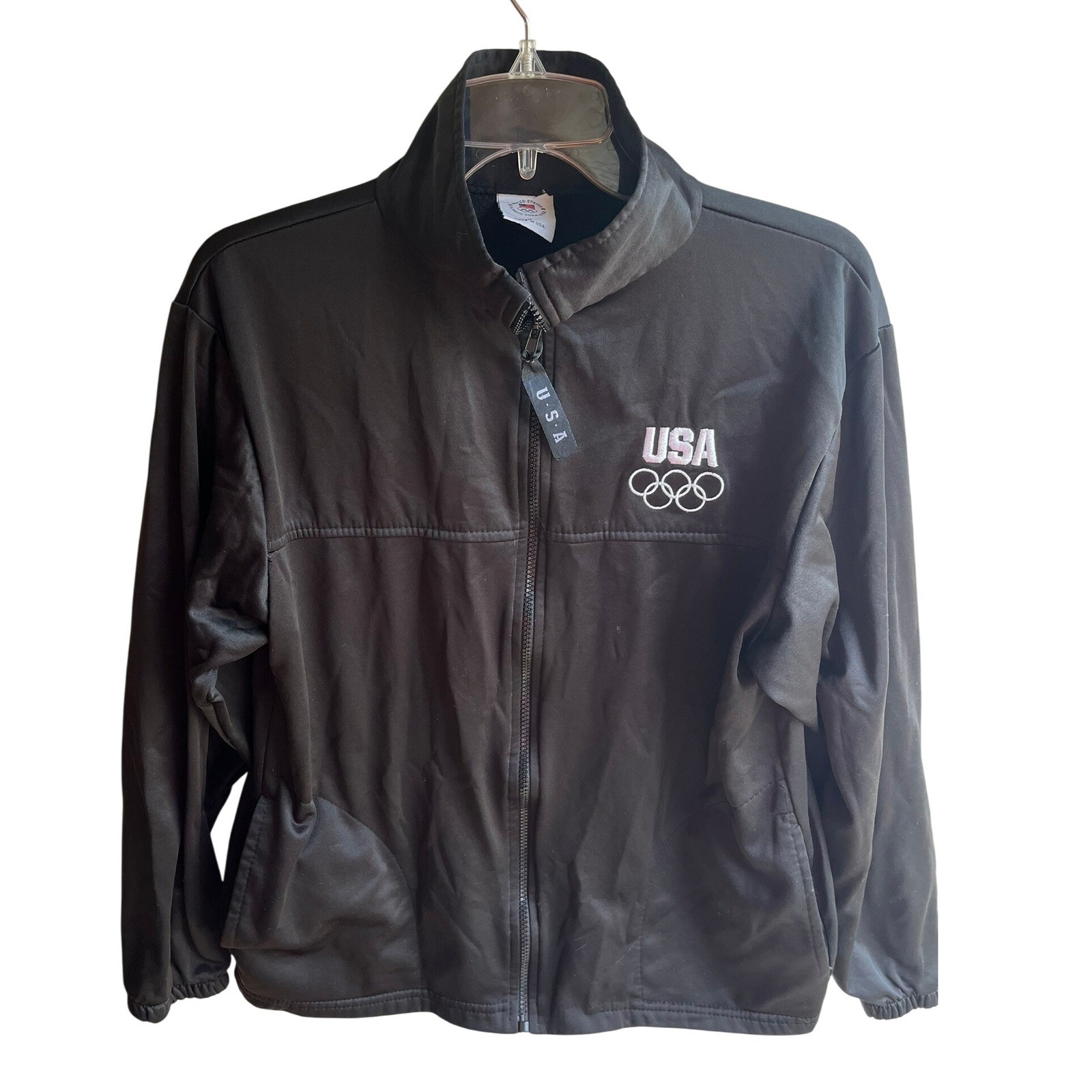 USA Olympic Committee Black Full Zip Jacket Women… - image 1