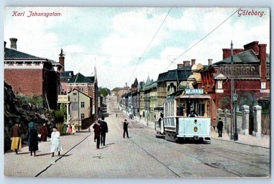 Gothenburg Sweden Postcard Karl Johangatan Street View c1910 Unposted