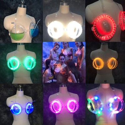 2IN1 LED Sexy Bra Light Up Cocktail Wine Bottle Clothing Woman Bar Nightclub