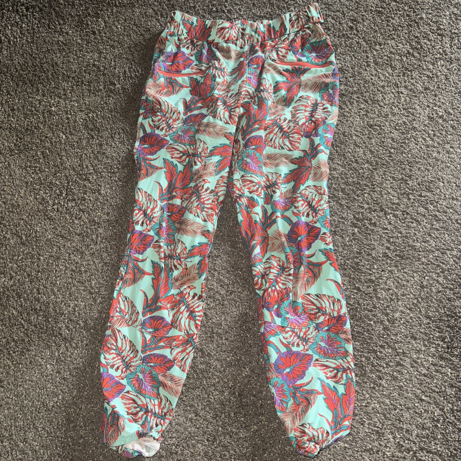 Pantalone sportivo donna Merrell taglia M pull on zip tasca foglie colorate