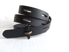 Time  Tru Women's Solid Black Belt 2XL Adjustable w/ Buckle 100 Leather