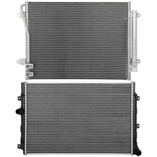 Aluminum Radiator & AC Condenser Cooling Kit For Volkswagen Passat 2016-19