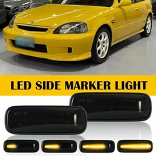 For 1996-2000 Honda Civic CR-V Dynamic LED Amber Side Marker Turn Signal Light