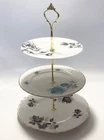 Vintage Three Tier Ceramic Cake Scone Sandwiches Display Stand Mismatched