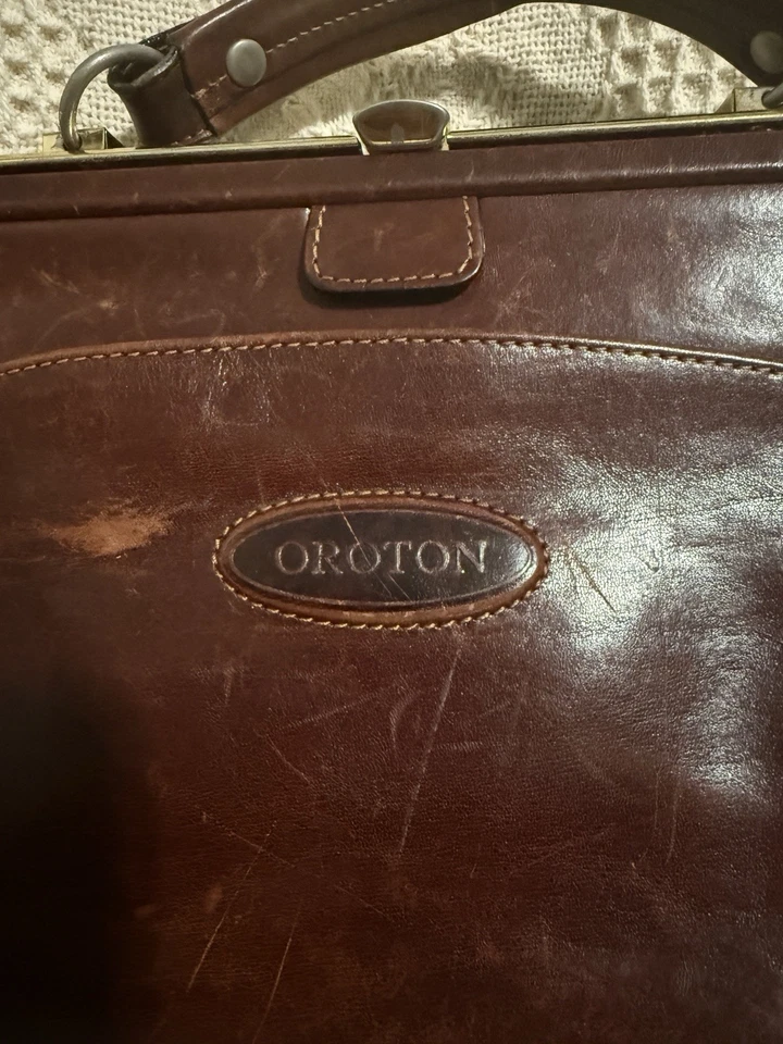 Винтажная кожаная докторская сумка Oroton в стиле Gladstone | натуральная кожа | редкая находка - Изображение 3 из 4