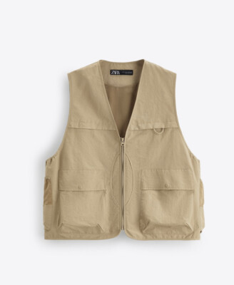 Zara Man Utility Sleeveless waistcoat Being lightweight technical