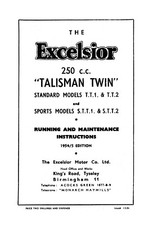 (0541) 1954-1955 Excelsior Talisman twin maintenance instructions