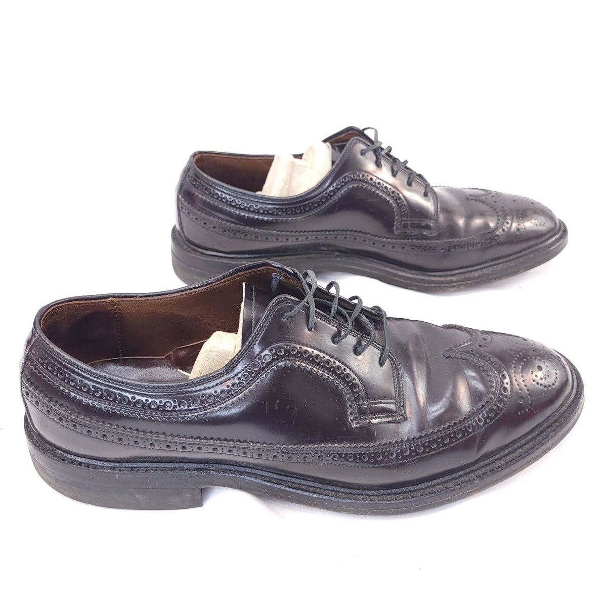 Dupont Corfam Oxford Wingtip Lace Up Dress Shoes Mens Size US D