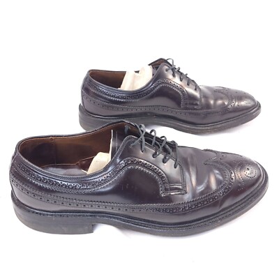 Dupont Corfam Oxford Wingtip Lace Up Dress Shoes Mens Size  display picture 2