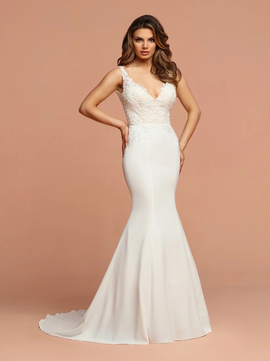 lace tiered wedding dress Two-Tone Strapless Lace Tiered Organza Satin Wedding Ballgown
