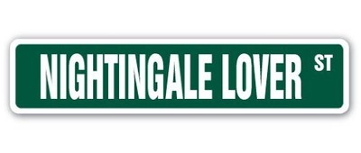 Nightingale Lover Street Sign Bird Nature Song Fairy Tale | Indoor/Outdoor | ...