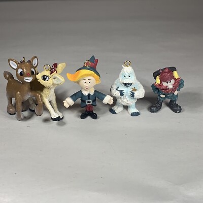 Enesco Set of 5 Rudolph The Red-Nosed Reindeer Miniature Christmas ...