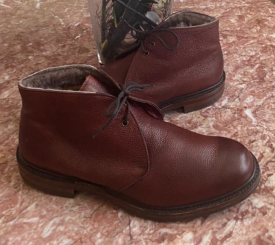Cheaney Shackleton Wool Lined Burgundy Grain Leather Chukka Boots Size R10, $660