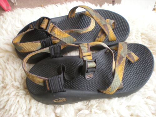 Chacos Men’s Size 9 42 EU Sandals Cloud Strap Hiking Shoes Camo Yellow Green - Picture 2 of 5