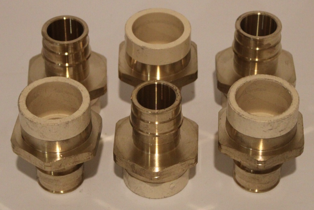 Sioux Chief 645WGC4 - 1" CPVC x 1" Expansion PEX Straight Adapters - Lot of 6