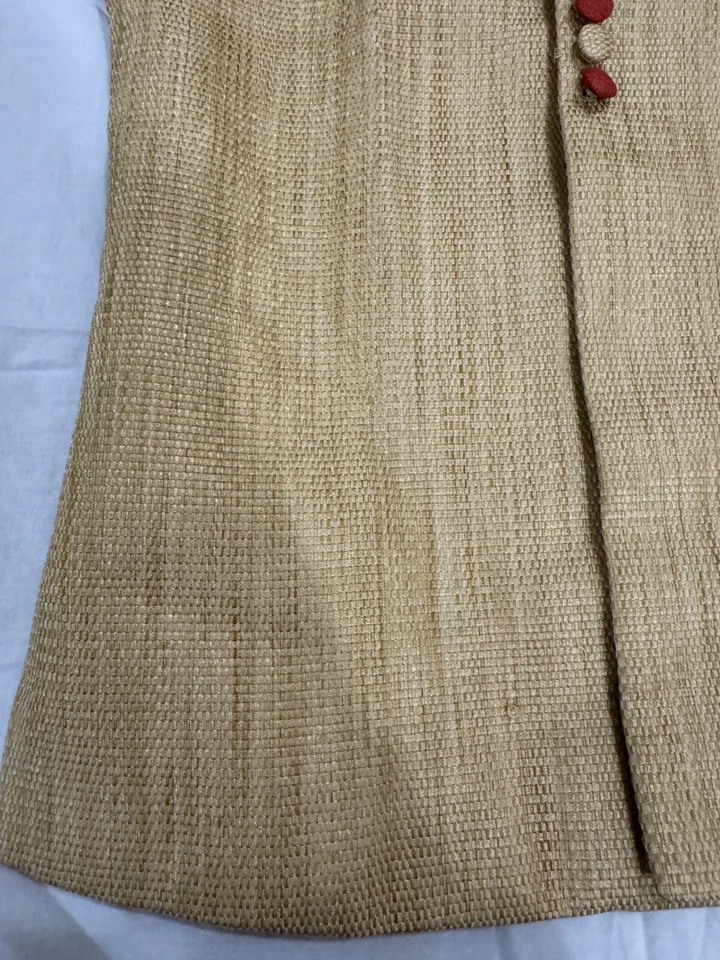 Manyavar Vest Yellow/Tan Indian Formal Button Men's - Image 2 of 4