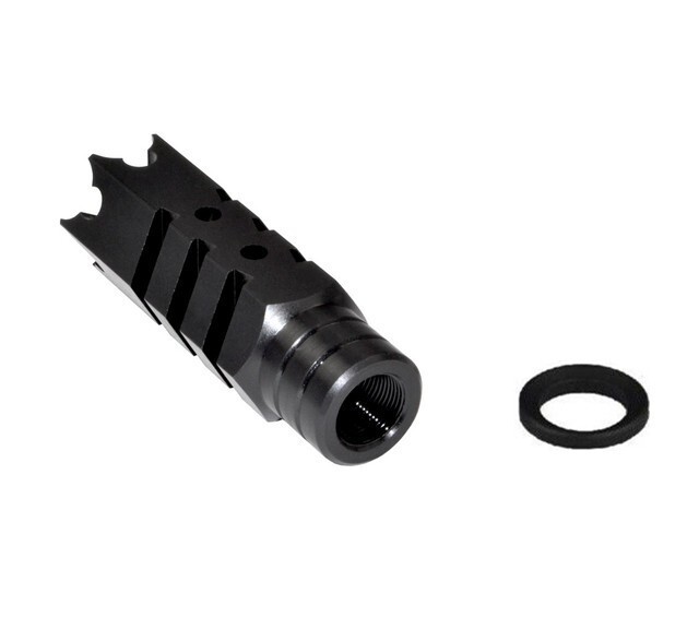 1/2x28 TPI Thread Muzzle Brake Steel For 9mm With Thread Converter | eBay