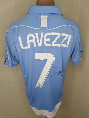 Napoli football jersey home shirt 2008-2009 Diadora Lavezzi size L