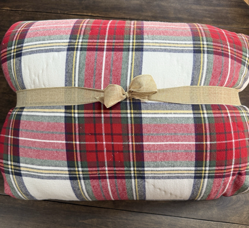 POTTERY BARN TEEN MORGAN PLAID SHERPA COMFORTER, FULL/QUEEN~COZY LODGE HOLIDAY - Picture 2 of 10