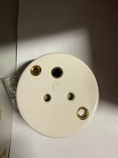 MK 315WHI 5A 3 Pin Socket Outlet for Circular Conduit Box - Shuttered