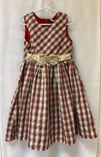 Rare Editions Lined Dress -  Size Approx 4/5 years old - Red & Cream Check