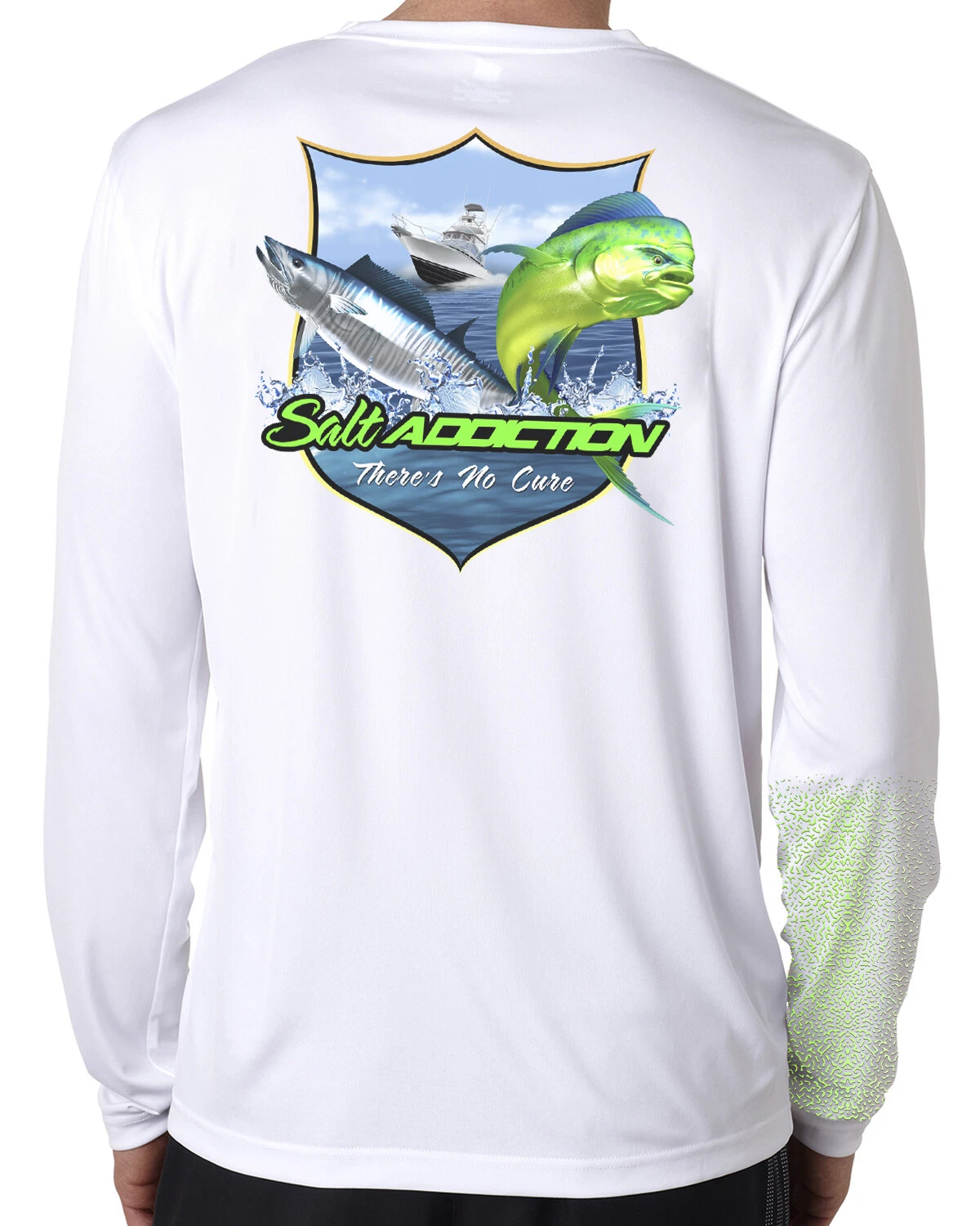 Salt Addiction t shirt long sleeve microfiber saltwater fishing uv upf 50+ mahi