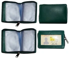 RFID zip around leather business card id credit card picture case 30 card slots.