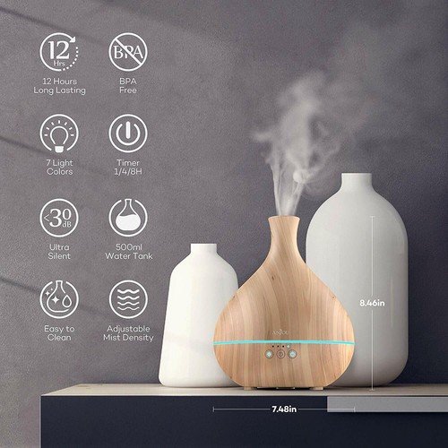 Anjou AD012 500ml Cool Mist Humidifier Aromatherapy Diffuser with Free Oil DI61B - Picture 10 of 12