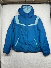 Columbia Jacket Youth 14/16 Blue Sherpa Lined Snow Ski Hooded Full Zip