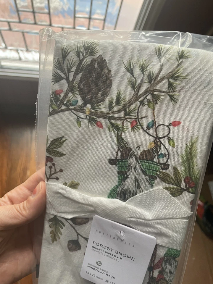 Cerámica Granero Toalla de Cocina Vacaciones Invierno Navidad Gnomo Elfo Regalo Fiesta SET 2 Foto 3 de 4