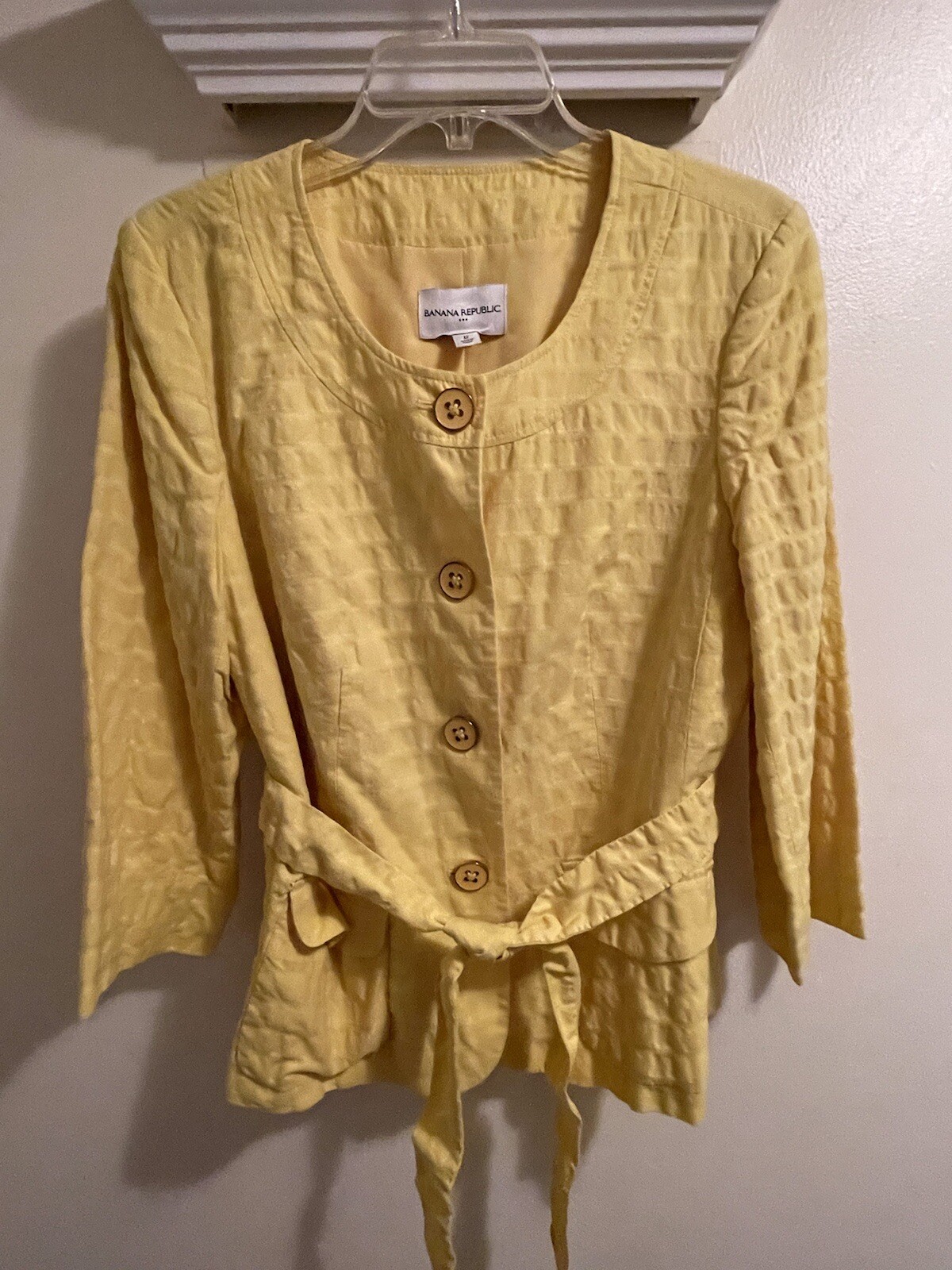 Banana Republic Yellow Belted Blazer Size 12 Gem