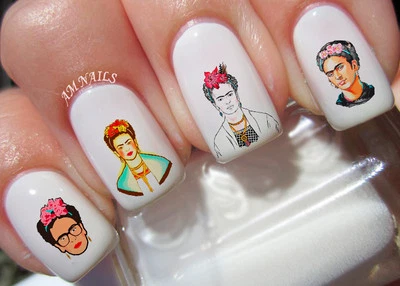 "HANDMADE" Frida Kahlo Nail Art Stickers Transfers Decals Set of 38 - A1278