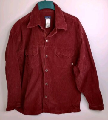 Patagonia Jacket Rhythm Corduroy Over-Shirt Red Mens Sz Lg
