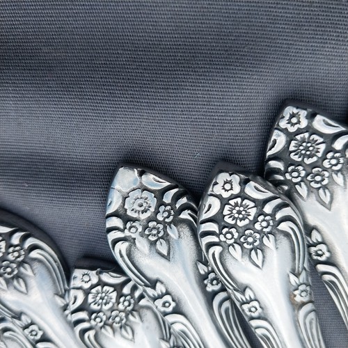 Floral Flower Swoop Hibiscus Rogers Korea 24 Piece Flatware Stainless Steel  - 第 4/5 張圖片