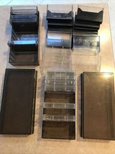 Lot 2 Vintage Plastic Audio Cassette Tape Storage Cases Holders Trays 24 Cases