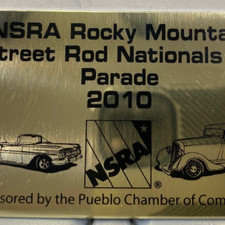 2010 Rocky Mountain Street Rod Antique Car Auto Show Parade NSRA Pueblo Plaque