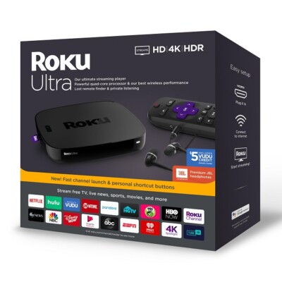 Roku Ultra 4670RW 4K HDR Streaming Player with Remote Control