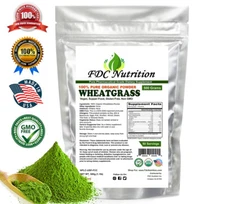 Organic Wheatgrass Powder , Super food, Green Wheat Grass 1.1LB By FDC Nutrition