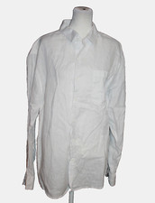 Bohio Men Linen Fancy Guayabera Style Shirt for Men White Embroidered Size Large