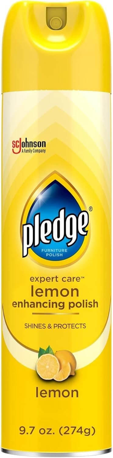 Pledge Furniture Polish Spray Lemon Scent 9.7oz Wood Cleaner