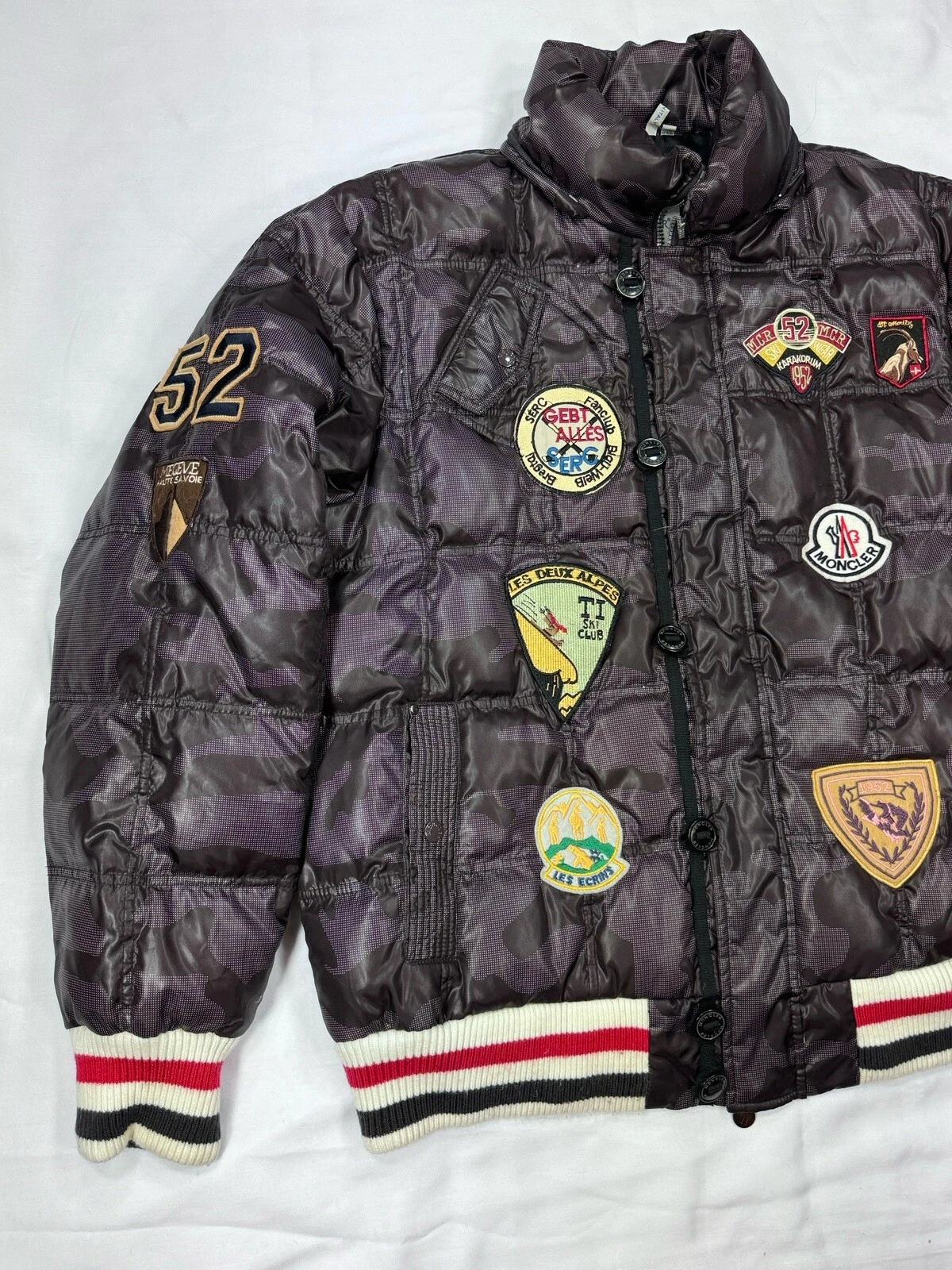 Giacca vintage MONCLER Leon marrone pelliccia sintetica piumino isolato Gorpcore taglia 9 US 4XL