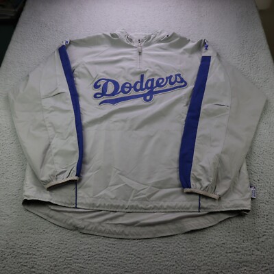 LA Dodgers Windbreaker Jacket Mens XL Gray Majestic Coolbase LA Dodgers Windbreaker Jacket Mens XL Gray Majestic Coolbase